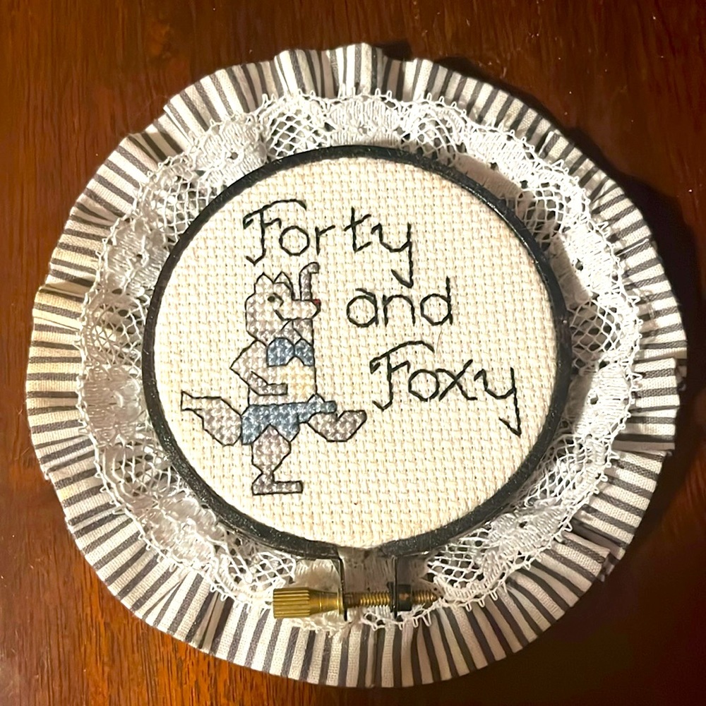 Forty and Foxy embroidery